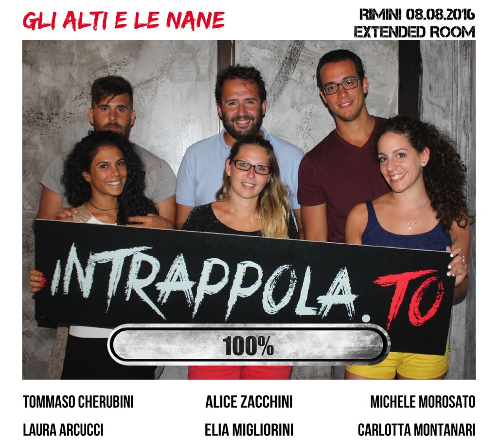 Il gruppo Gli alti e le nane è fuggito dalla nostra escape room Extended Room