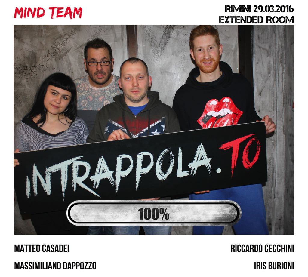 Il gruppo Mind team è fuggito dalla nostra escape room Extended Room