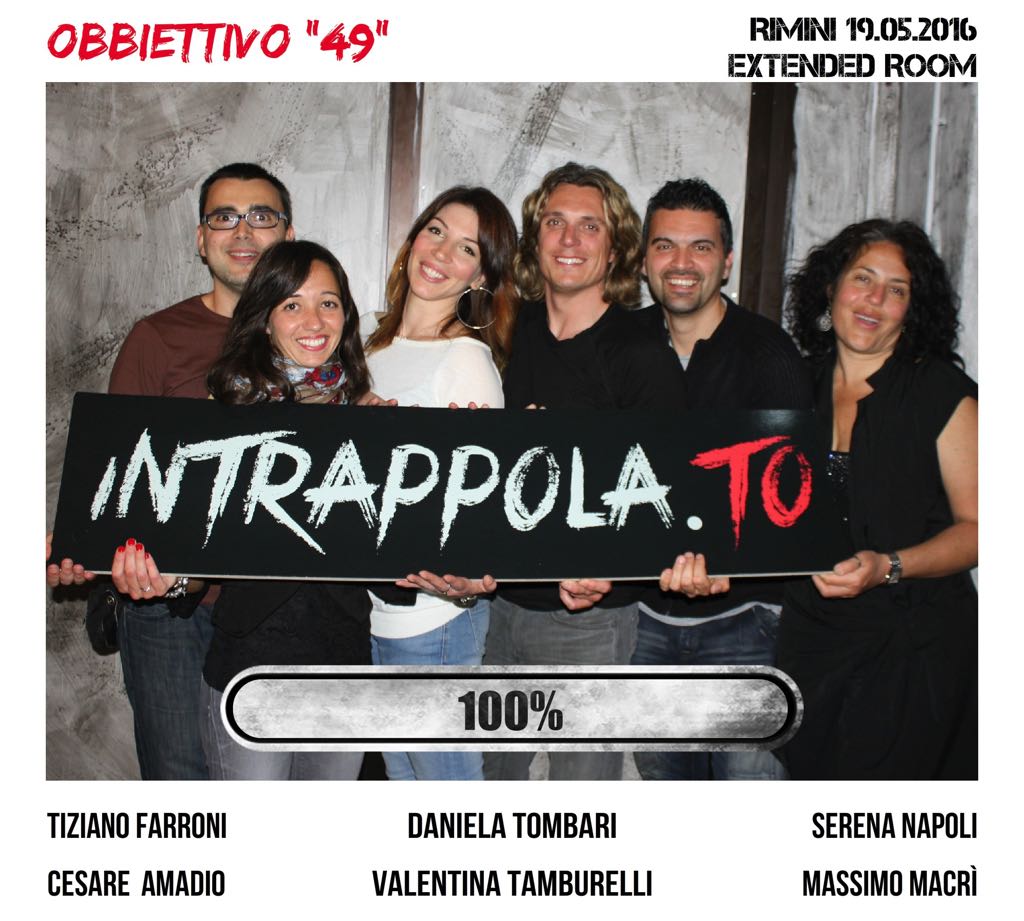 Il gruppo Obbiettivo "49" è fuggito dalla nostra escape room Extended Room