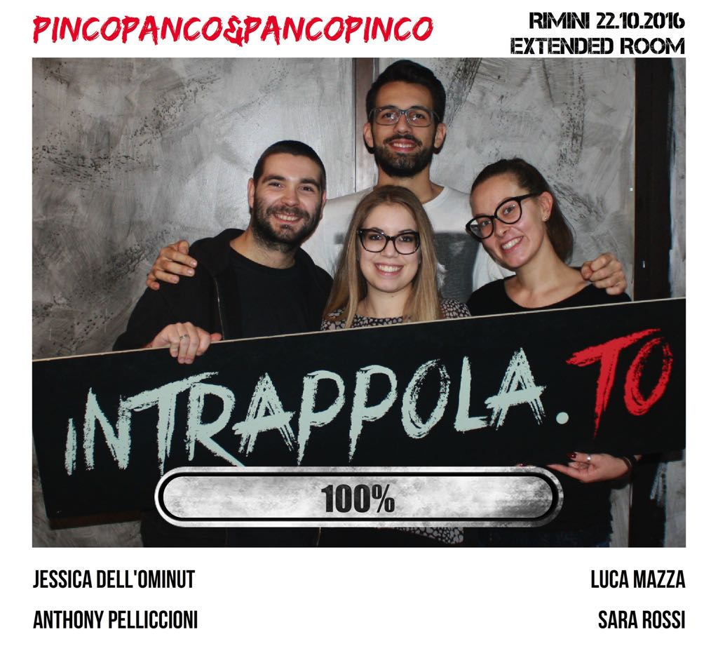 Il gruppo Pincopanco&Pancopinco è fuggito dalla nostra escape room Extended Room