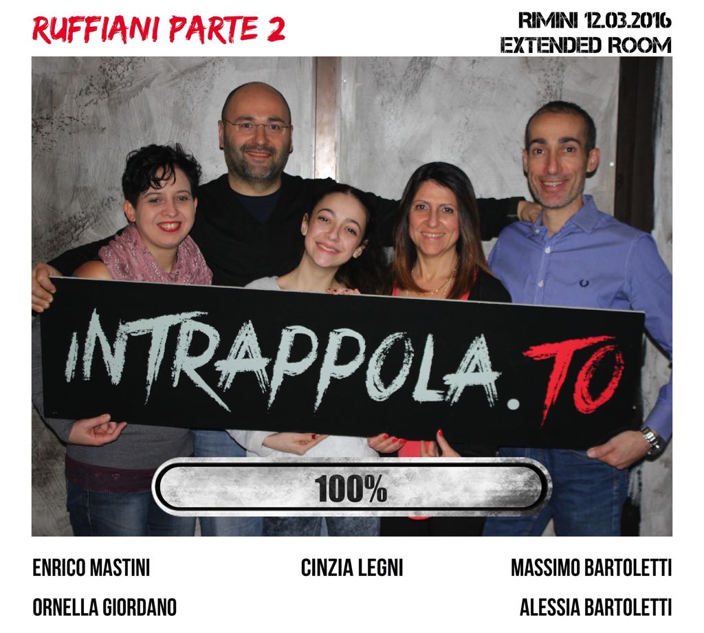 Il gruppo RUFFIANI PARTE 2 è fuggito dalla nostra escape room Extended Room