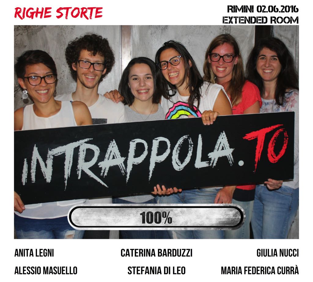 Il gruppo Righe storte  è fuggito dalla nostra escape room Extended Room