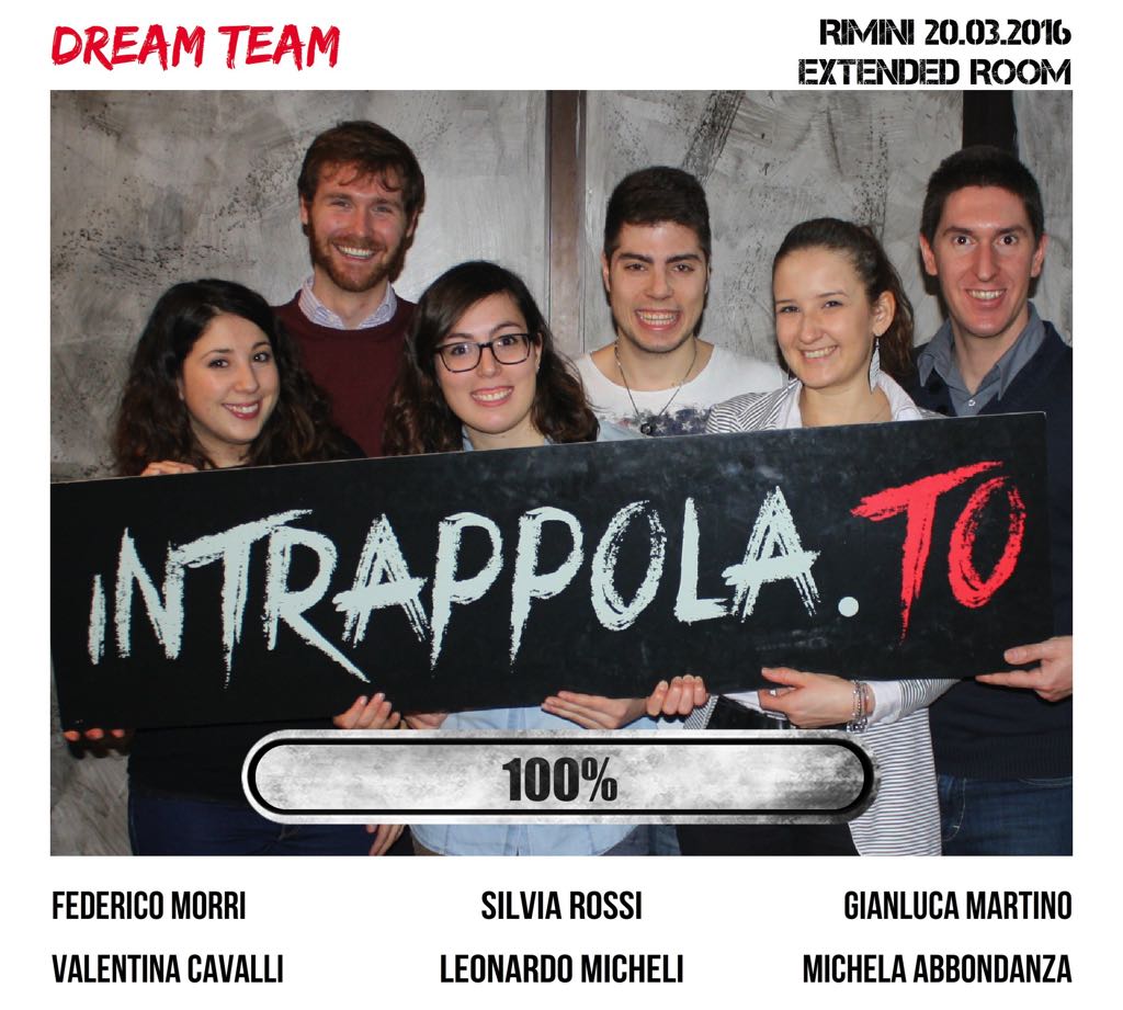 Il gruppo dream team  è fuggito dalla nostra escape room Extended Room