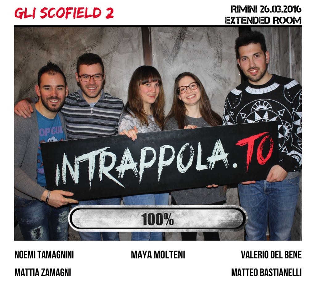 Il gruppo gli scofield 2 è fuggito dalla nostra escape room Extended Room