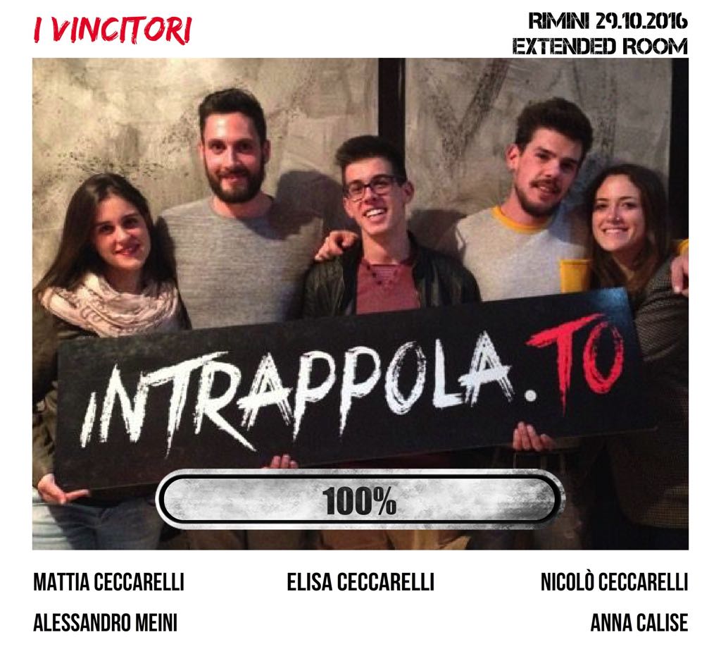 Il gruppo i vincitori è fuggito dalla nostra escape room Extended Room