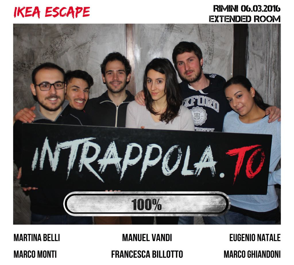 Il gruppo ikea escape è fuggito dalla nostra escape room Extended Room