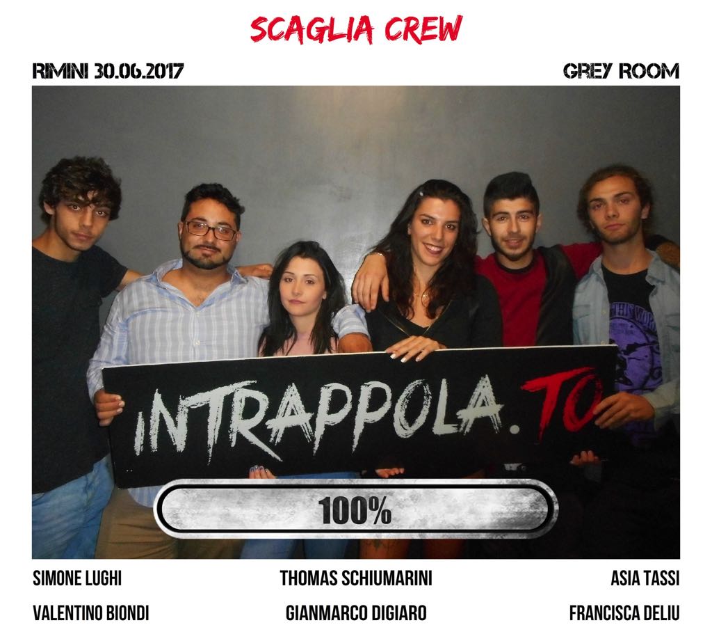 Il gruppo SCAGLIA CREW è fuggito dalla nostra escape room Grey Room