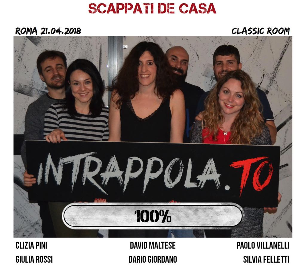 Il gruppo scappati de casa è fuggito dalla nostra escape room Classic Room