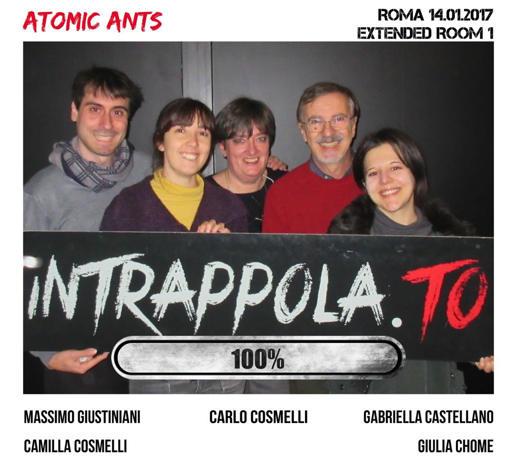 Il gruppo Atomic Ants è fuggito dalla nostra escape room Extended Room