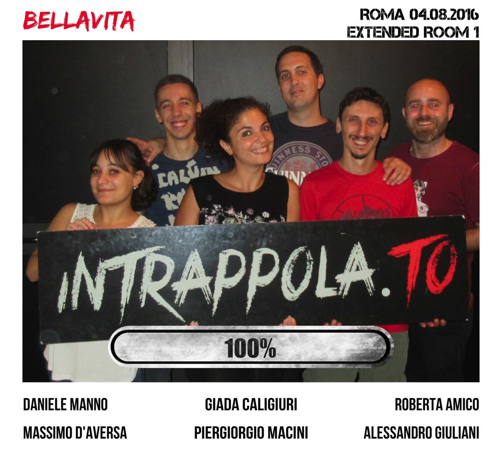 Il gruppo Bellavita è fuggito dalla nostra escape room Extended Room