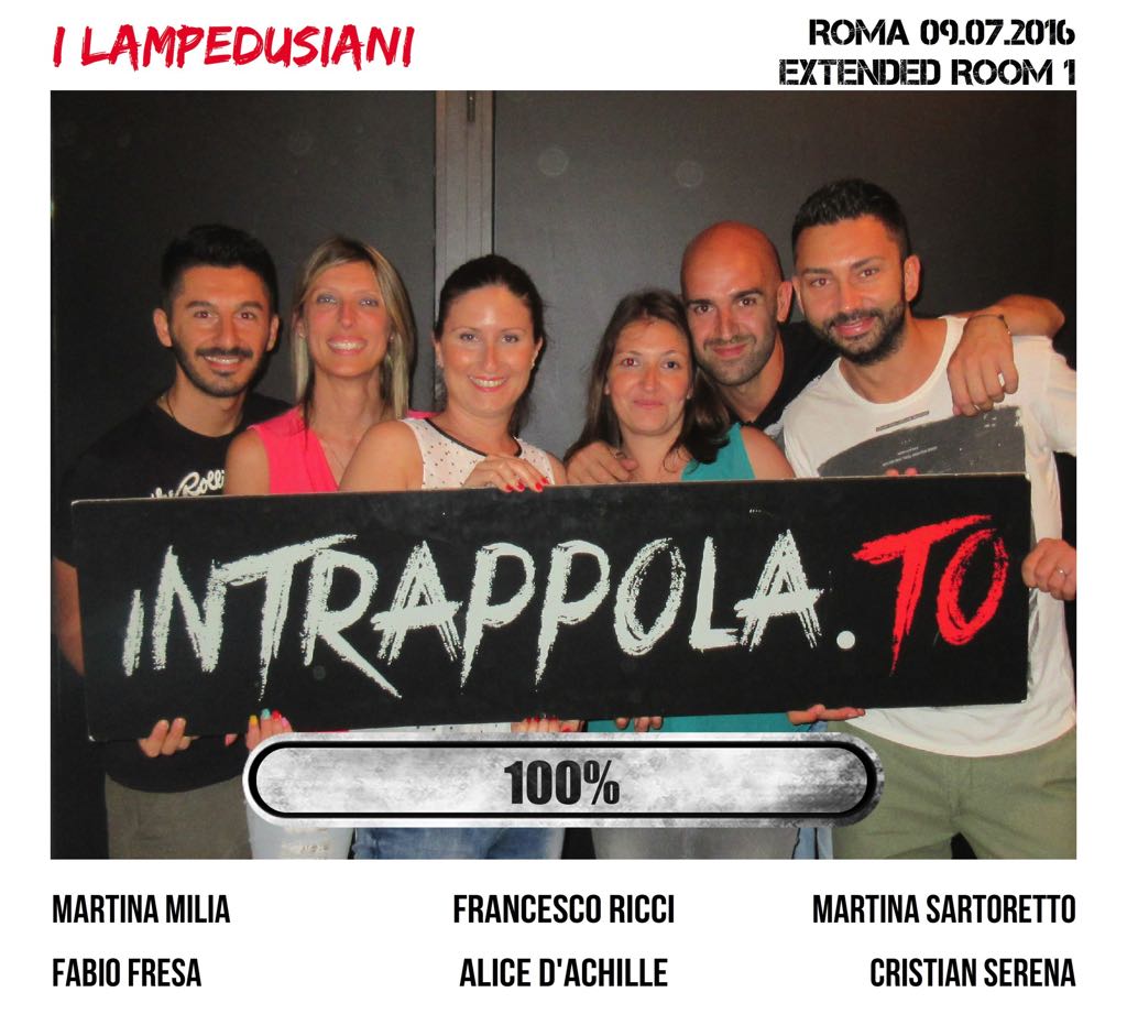 Il gruppo I Lampedusiani è fuggito dalla nostra escape room Extended Room