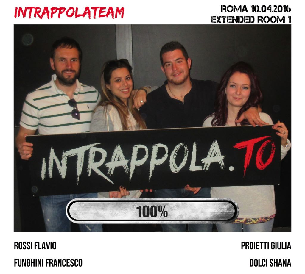 Il gruppo INTRAPPOLATEAM è fuggito dalla nostra escape room Extended Room
