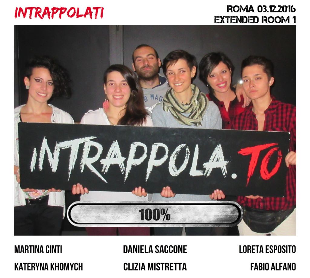 Il gruppo INTRAPPOLATI è fuggito dalla nostra escape room Extended Room