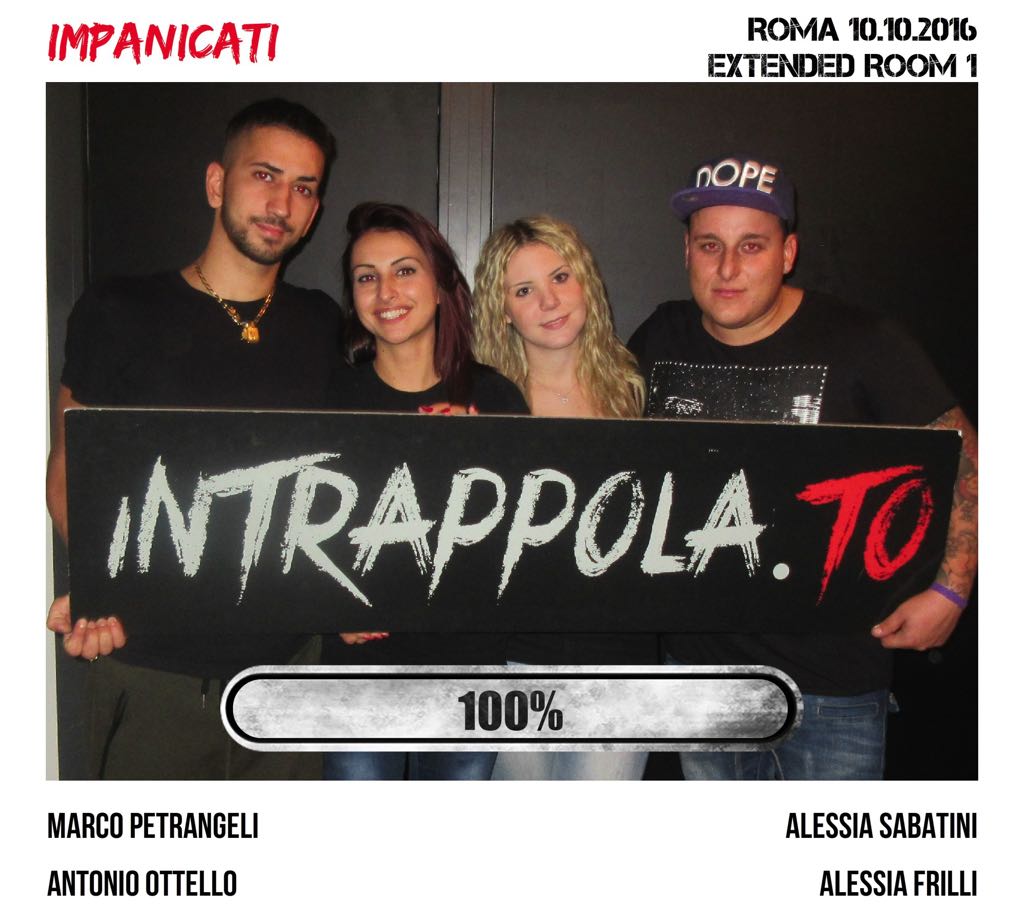 Il gruppo Impanicati è fuggito dalla nostra escape room Extended Room