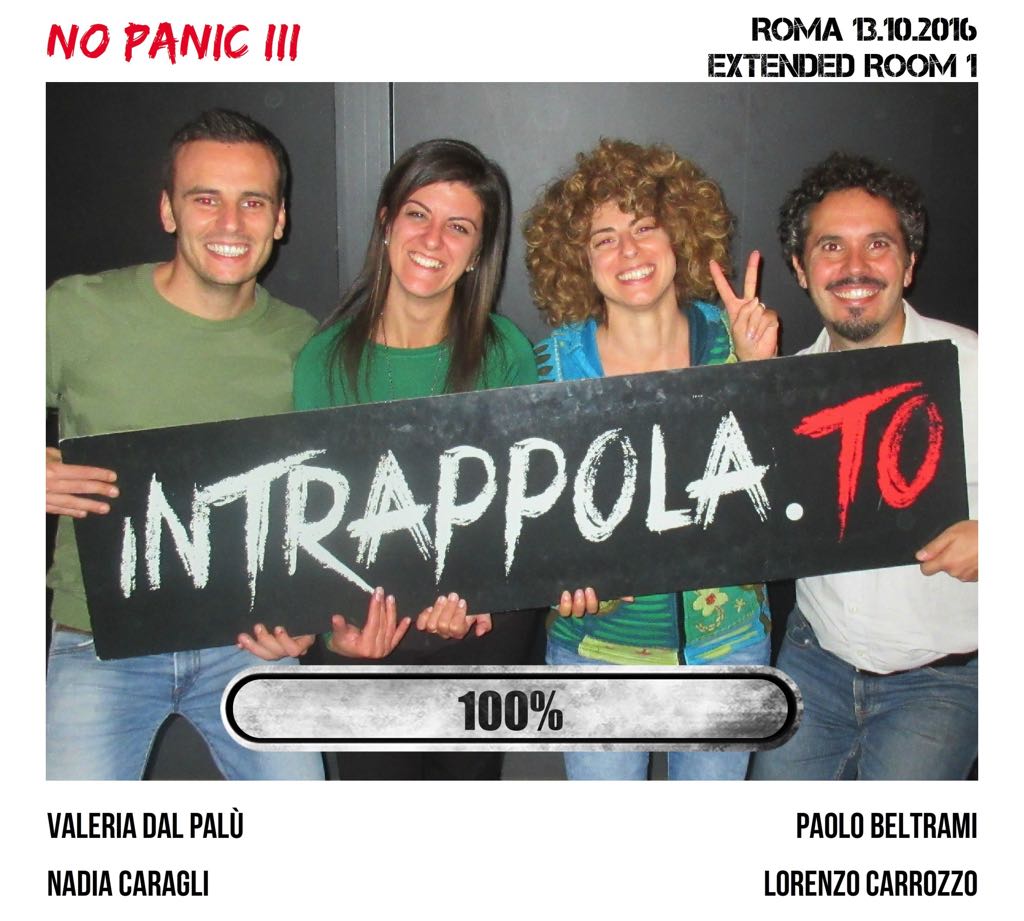 Il gruppo No panic III è fuggito dalla nostra escape room Extended Room