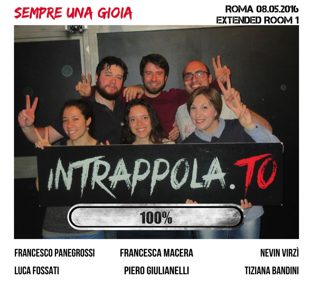 Il gruppo SEMPRE UNA GIOIA è fuggito dalla nostra escape room Extended Room