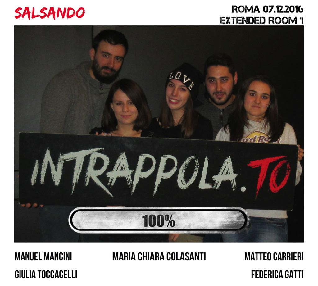 Il gruppo Salsando è fuggito dalla nostra escape room Extended Room