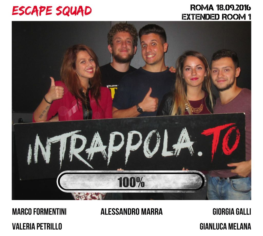 Il gruppo escape squad è fuggito dalla nostra escape room Extended Room