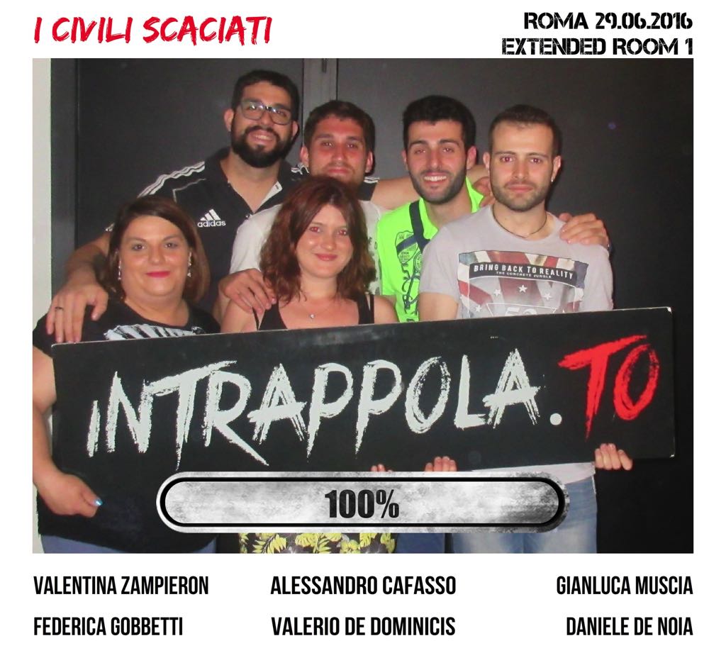 Il gruppo i civili scaciati è fuggito dalla nostra escape room Extended Room