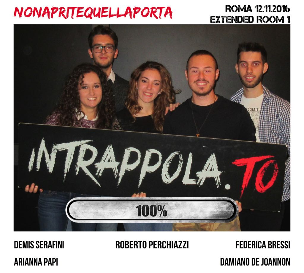 Il gruppo nonapritequellaporta è fuggito dalla nostra escape room Extended Room