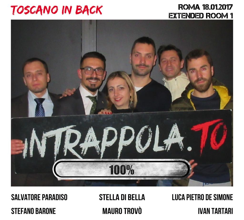 Il gruppo toscano in back è fuggito dalla nostra escape room Extended Room