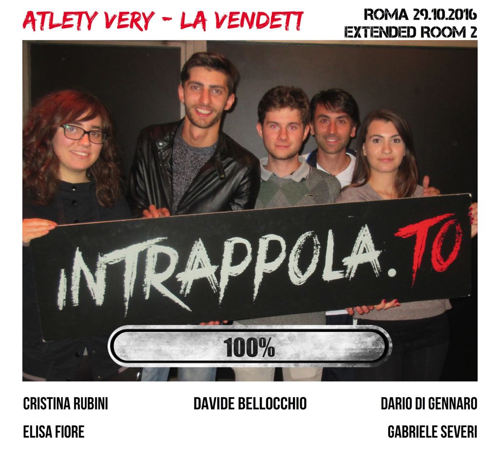 Il gruppo Atlety Very - la vendetta è fuggito dalla nostra escape room Extended Room