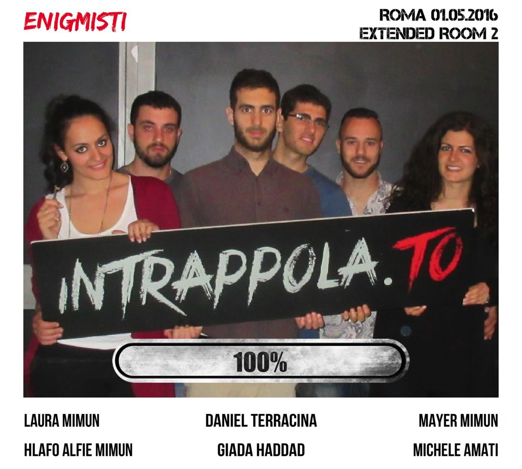 Il gruppo Enigmisti  è fuggito dalla nostra escape room Extended Room
