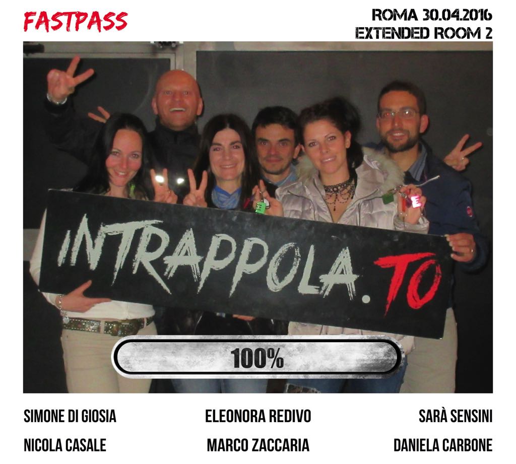 Il gruppo Fastpass è fuggito dalla nostra escape room Extended Room