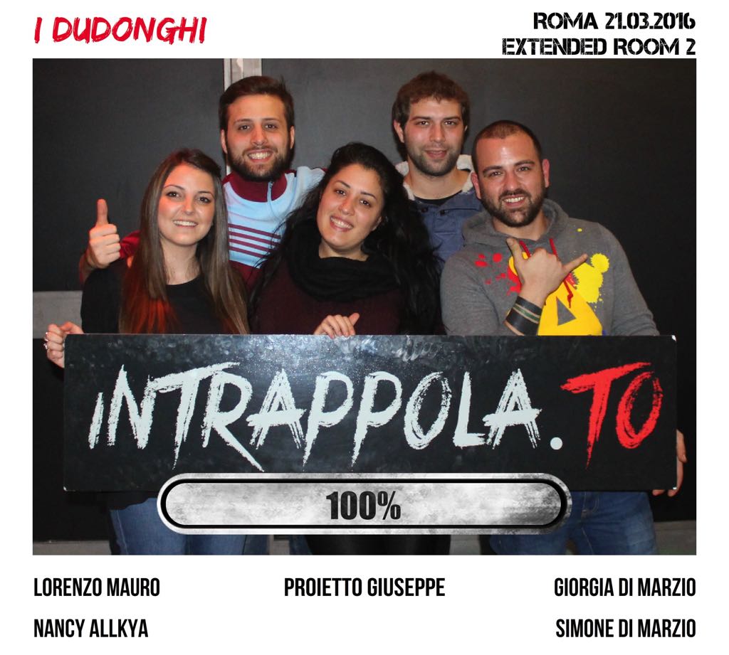 Il gruppo I dudonghi è fuggito dalla nostra escape room Extended Room