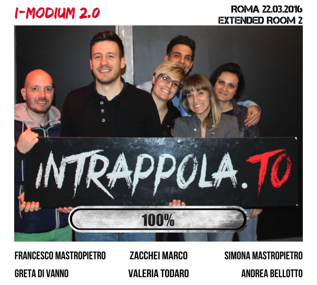 Il gruppo I-Modium 2.0 è fuggito dalla nostra escape room Extended Room