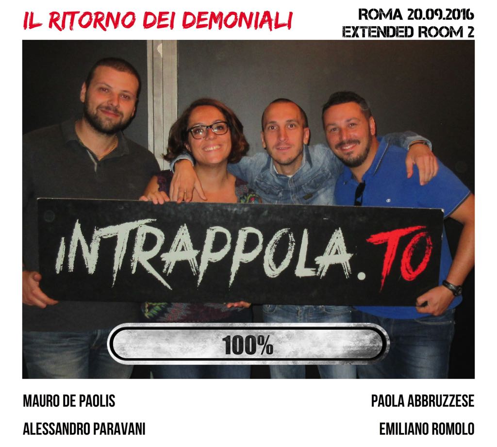Il gruppo Il ritorno dei Demoniali è fuggito dalla nostra escape room Extended Room