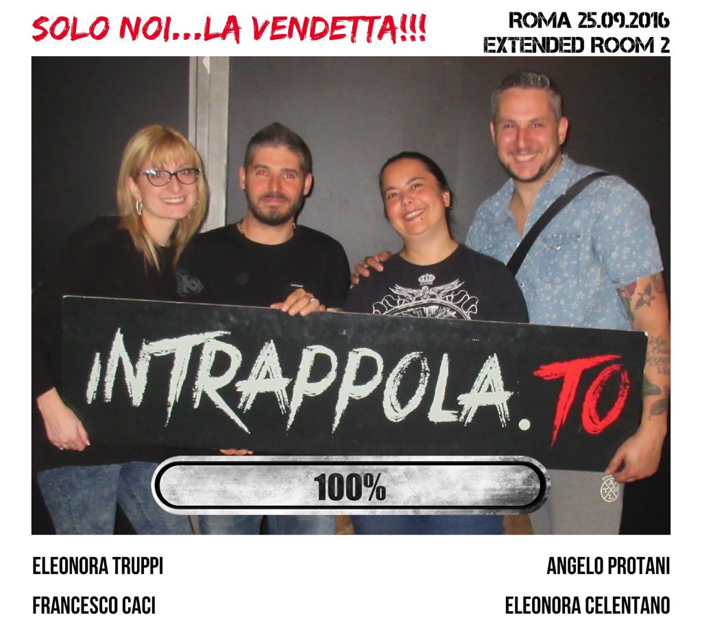 Il gruppo SOLO NOI...LA VENDETTA!!! è fuggito dalla nostra escape room Extended Room