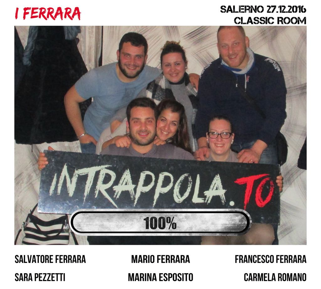 Il gruppo I FERRARA è fuggito dalla nostra escape room Classic Room