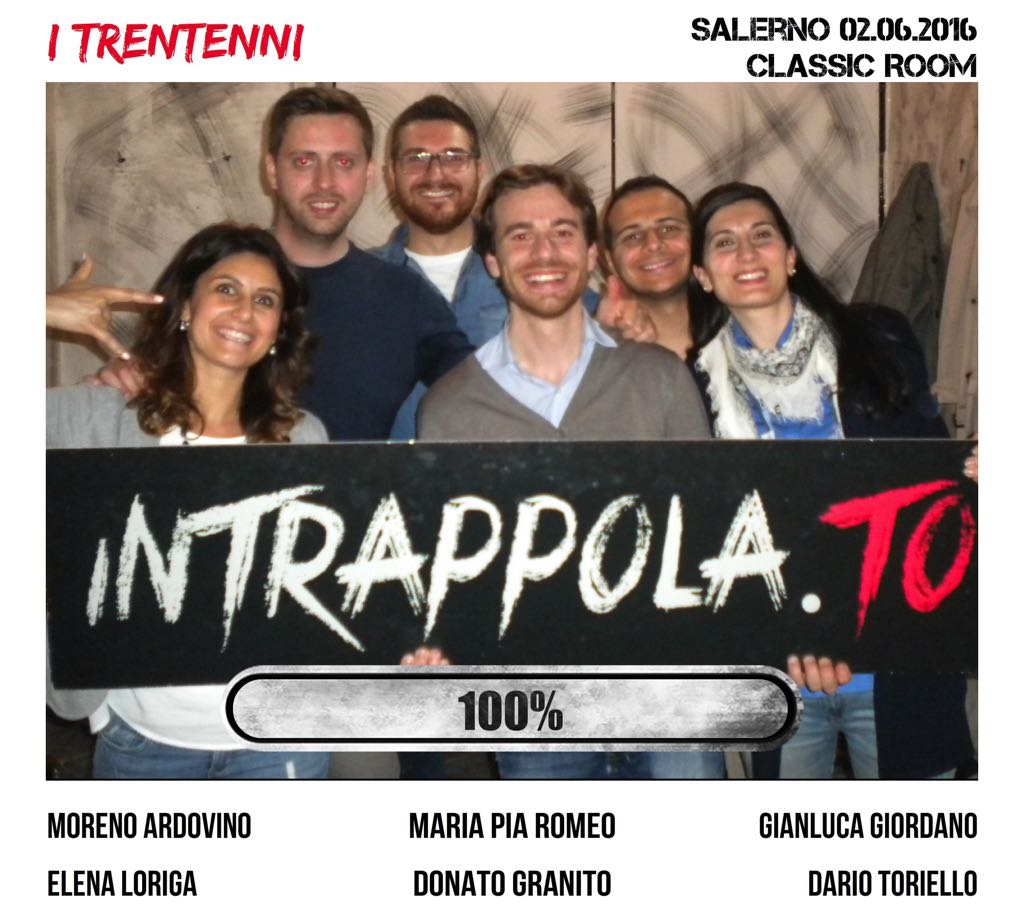 Il gruppo I TRENTENNI è fuggito dalla nostra escape room Classic Room