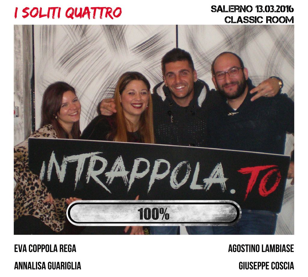 Il gruppo I soliti quattro è fuggito dalla nostra escape room Classic Room