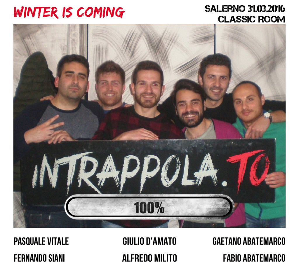 Il gruppo Winter is coming è fuggito dalla nostra escape room Classic Room