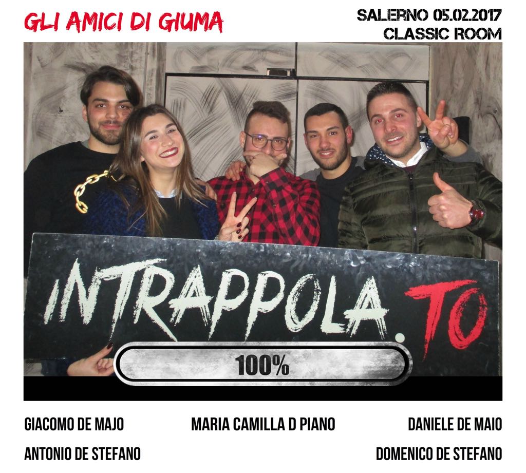 Il gruppo gli amici di giuma è fuggito dalla nostra escape room Classic Room