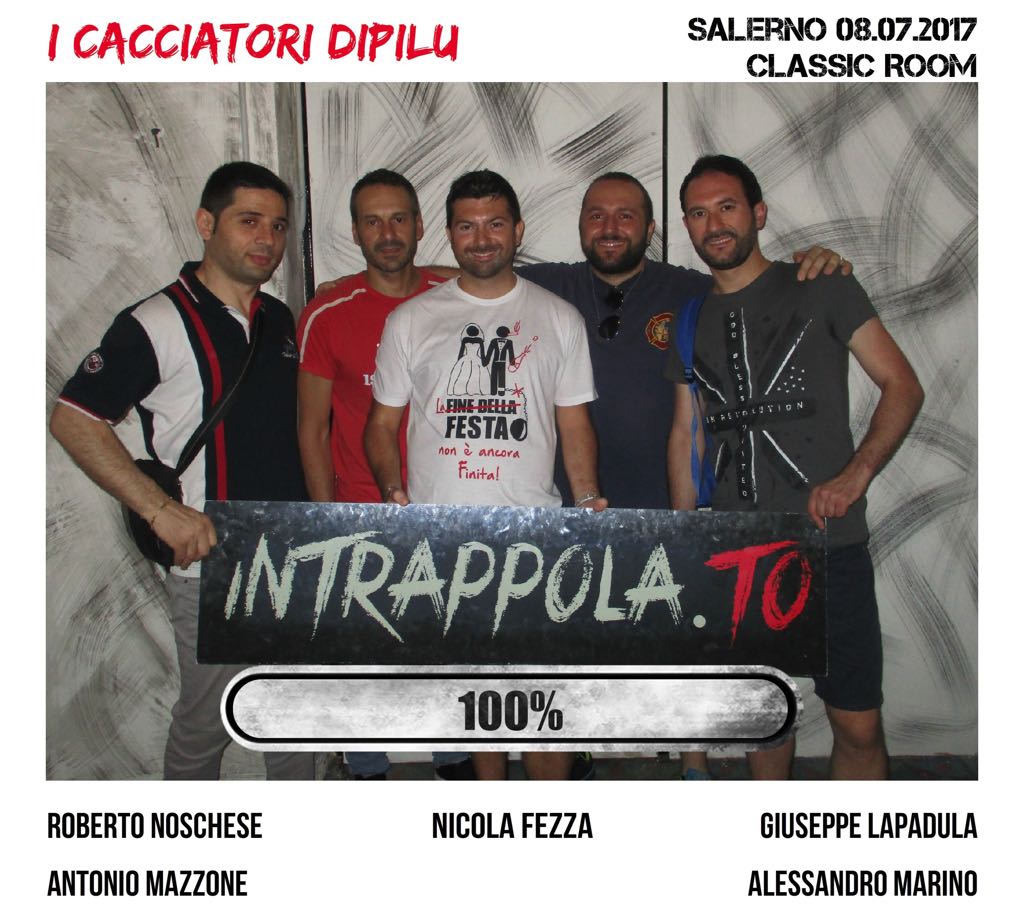 Il gruppo i cacciatori dipilu è fuggito dalla nostra escape room Classic Room