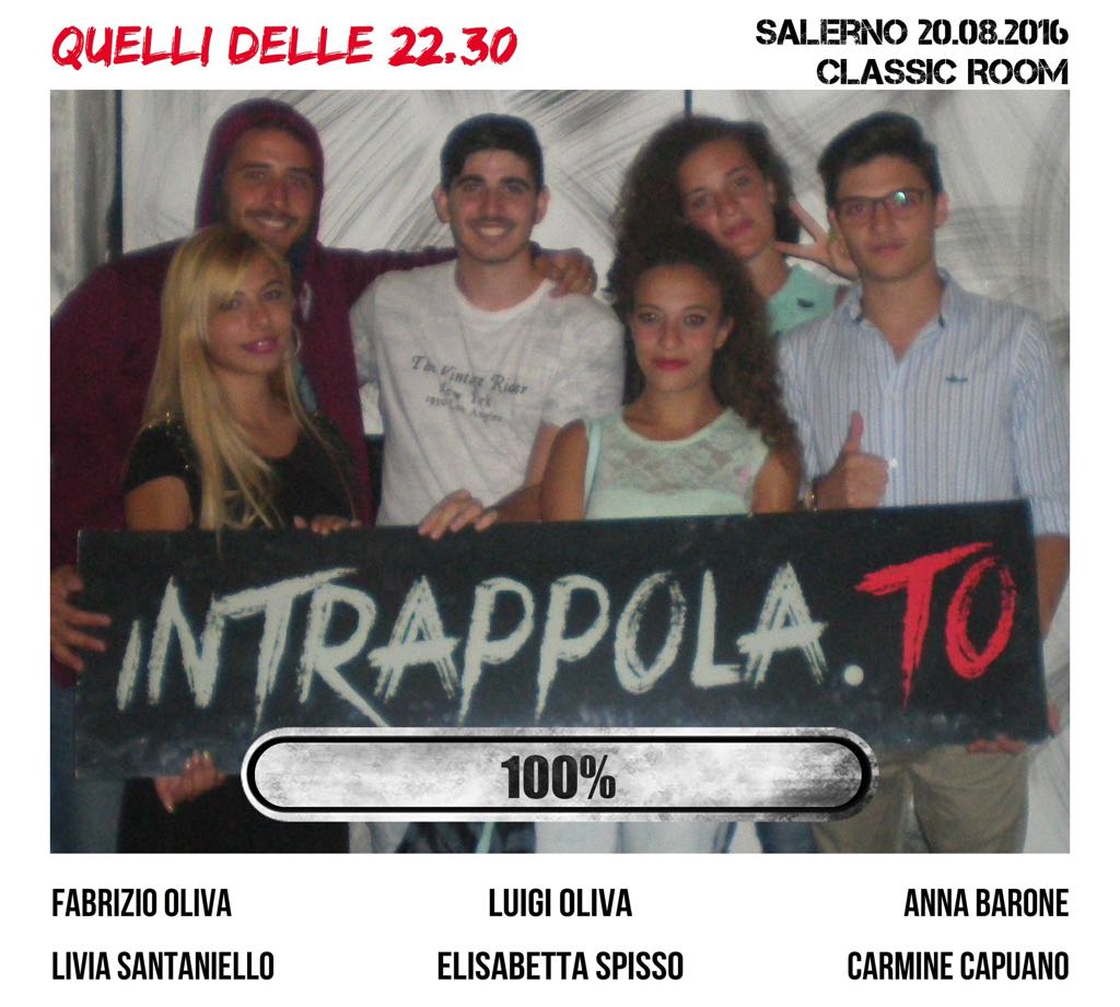 Il gruppo quelli delle 22.30 è fuggito dalla nostra escape room Classic Room