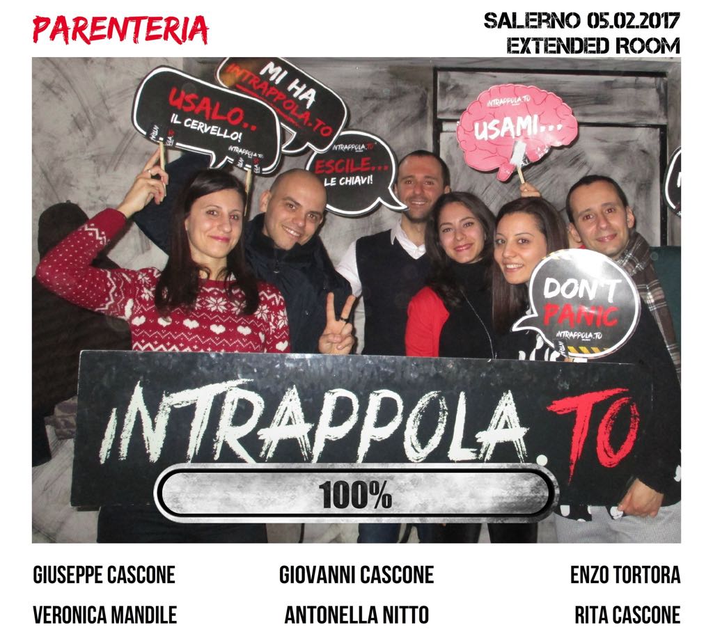 Il gruppo Parenteria è fuggito dalla nostra escape room Extended Room
