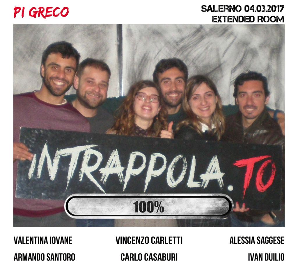 Il gruppo Pi Greco è fuggito dalla nostra escape room Extended Room