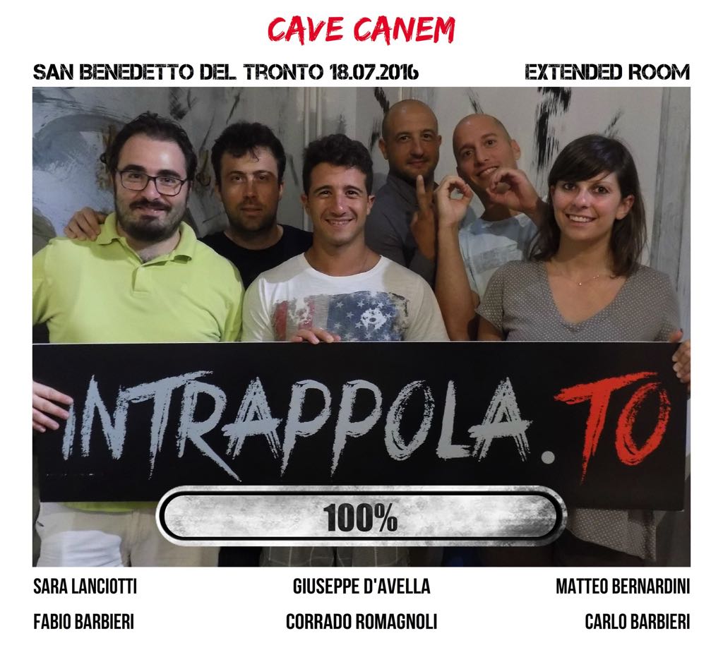 Il gruppo Cave Canem è fuggito dalla nostra escape room Extended Room