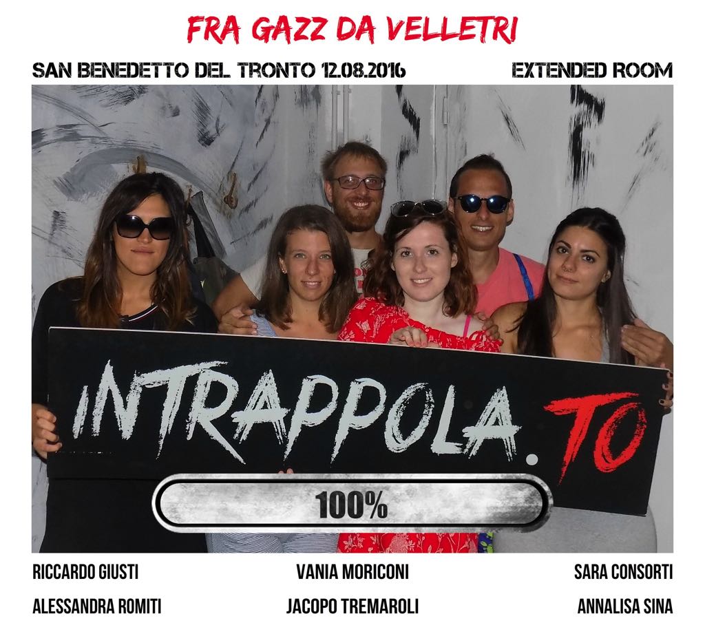 Il gruppo Fra gazz da Velletri è fuggito dalla nostra escape room Extended Room