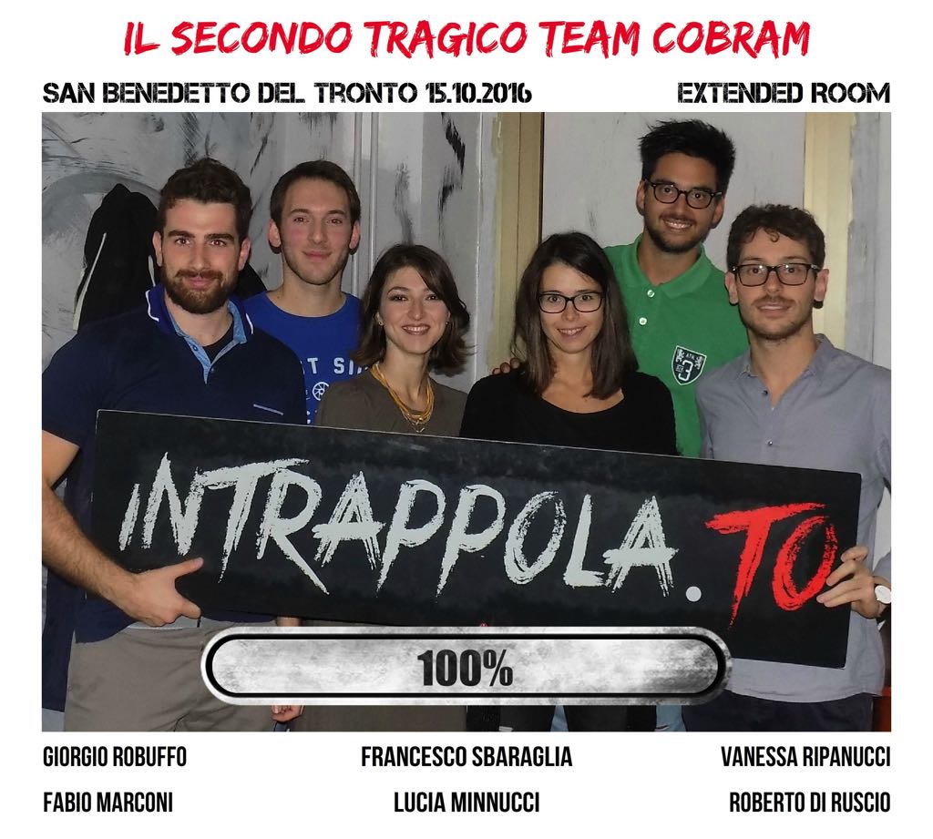 Il gruppo Il Secondo Tragico Team Cobram è fuggito dalla nostra escape room Extended Room