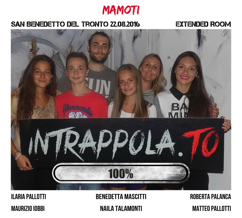 Il gruppo MaMoTi è fuggito dalla nostra escape room Extended Room