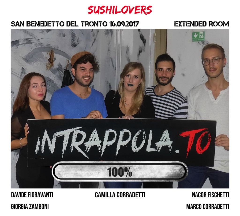 Il gruppo Sushilovers è fuggito dalla nostra escape room Extended Room