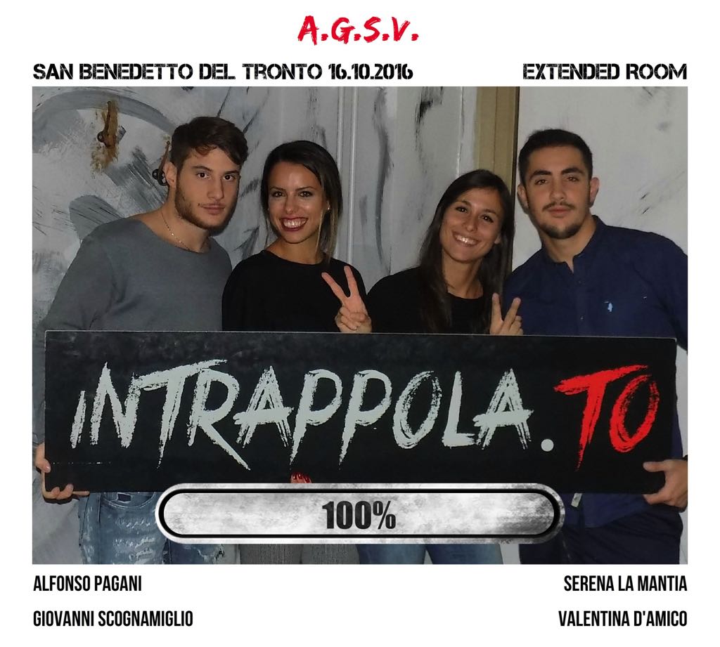 Il gruppo a.g.s.v. è fuggito dalla nostra escape room Extended Room