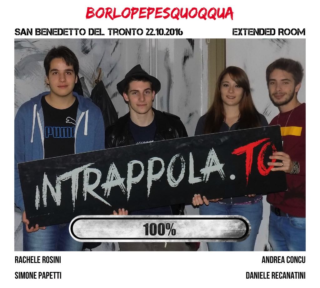Il gruppo borlopepesquoqqua è fuggito dalla nostra escape room Extended Room