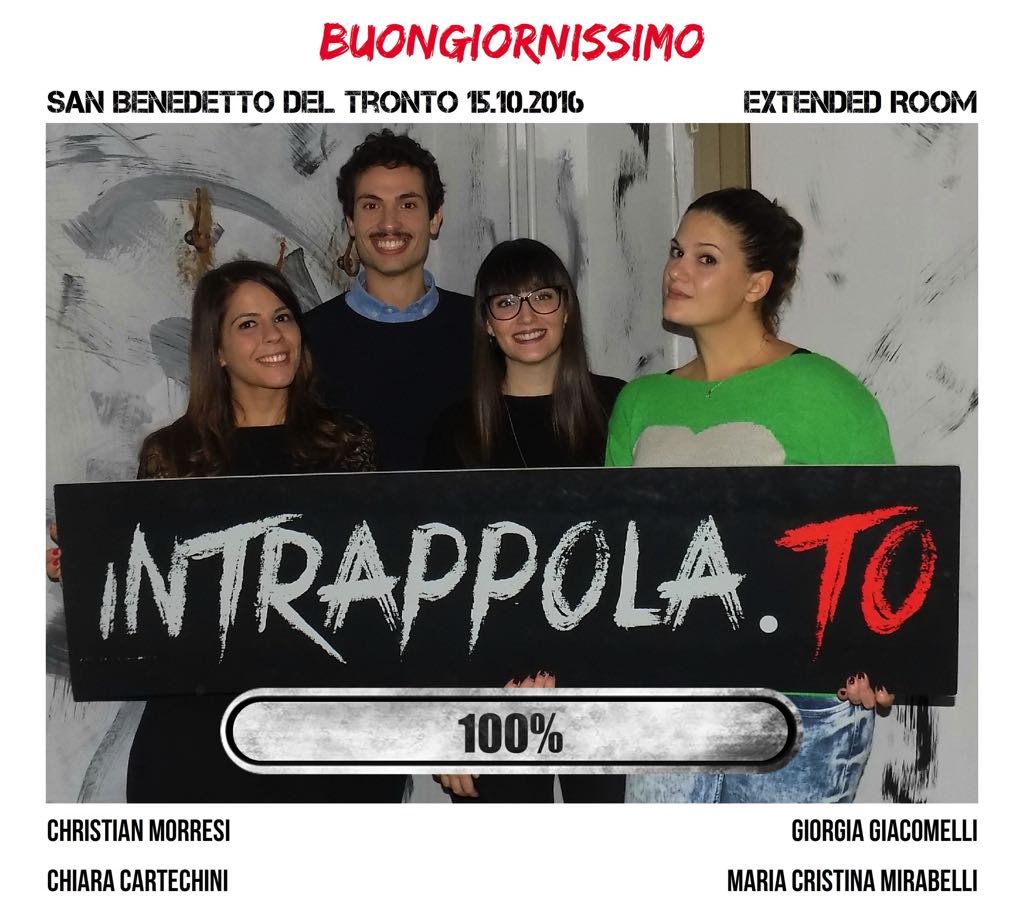 Il gruppo buongiornissimo è fuggito dalla nostra escape room Extended Room