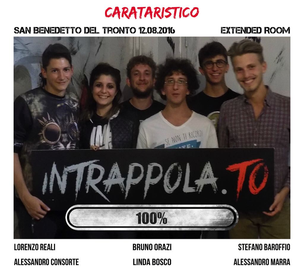 Il gruppo carataristico è fuggito dalla nostra escape room Extended Room